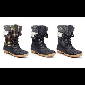 Lace-up ankle adjustable duck boots winter boots